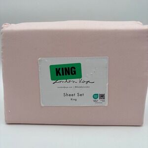 London‎ Kaye Sheet Set King Size Pink Bedding Set New